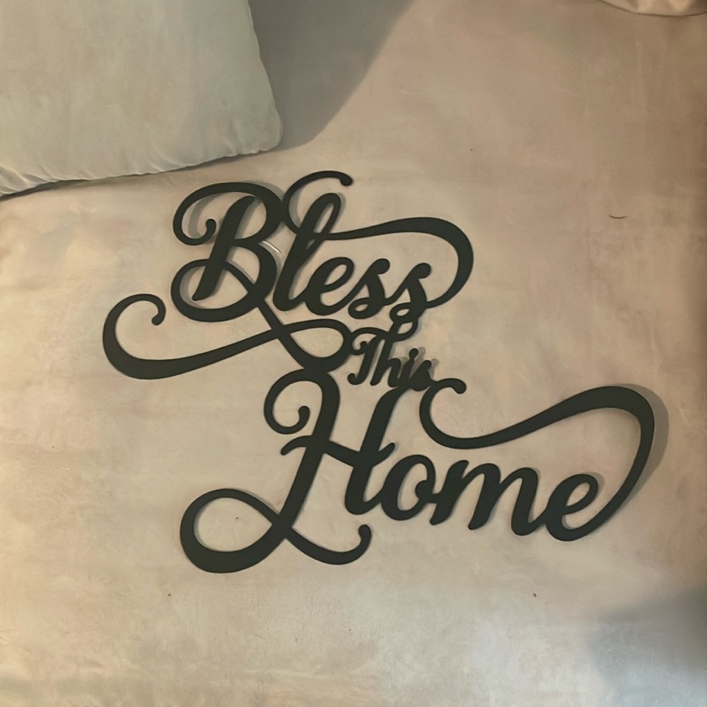 Bless this home metal wall art